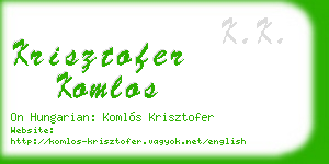 krisztofer komlos business card