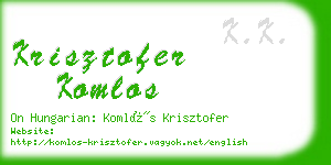 krisztofer komlos business card